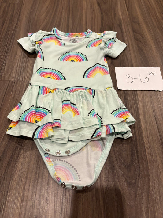 #138 - 3-6 Mo - VGUC Birdie Bean - Rainbow Twirl Dress - PU 45236