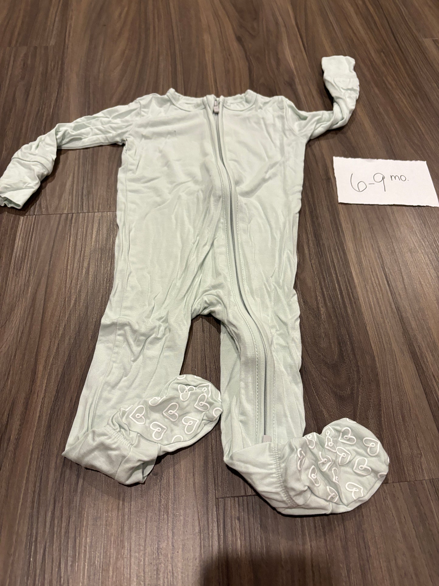 #138 - 6-12 Mo - EUC Lev Baby - Mint Green Zippy - PU 45236