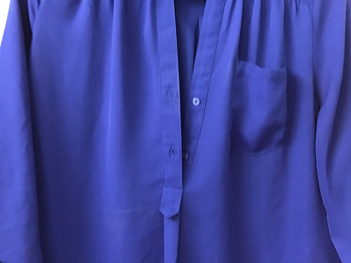 #90: Fun2Fun Women’s Royal Blue Roll-Tab Sleeve Blouse Size Large