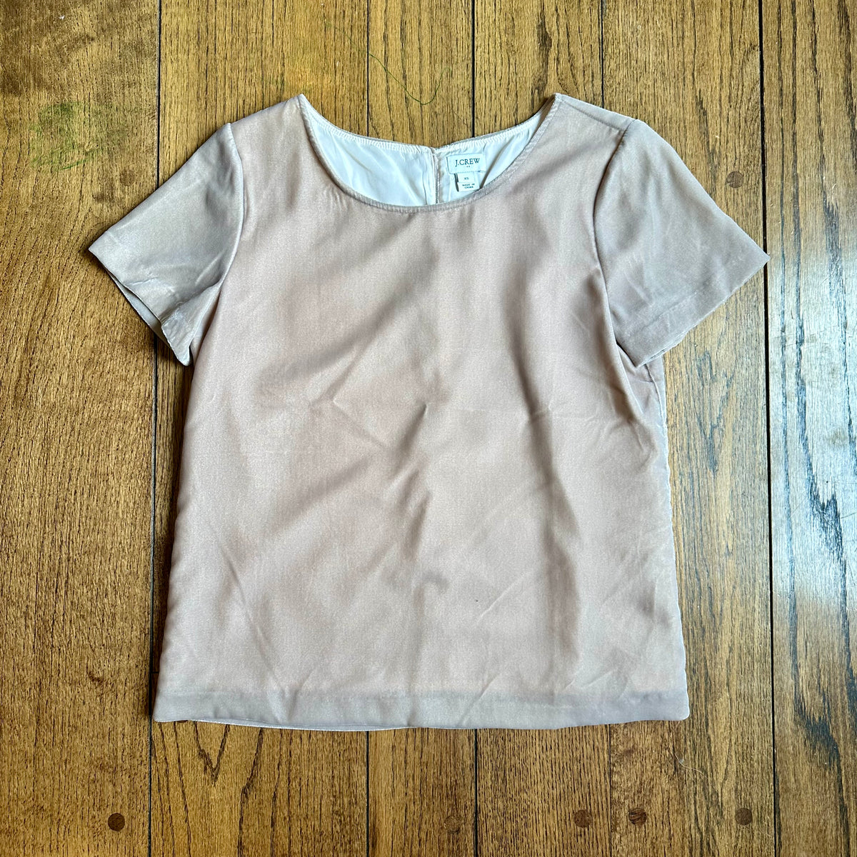 #113	EUC Womens Jcrew Mercentile Tan Velvet Shirt, size XS