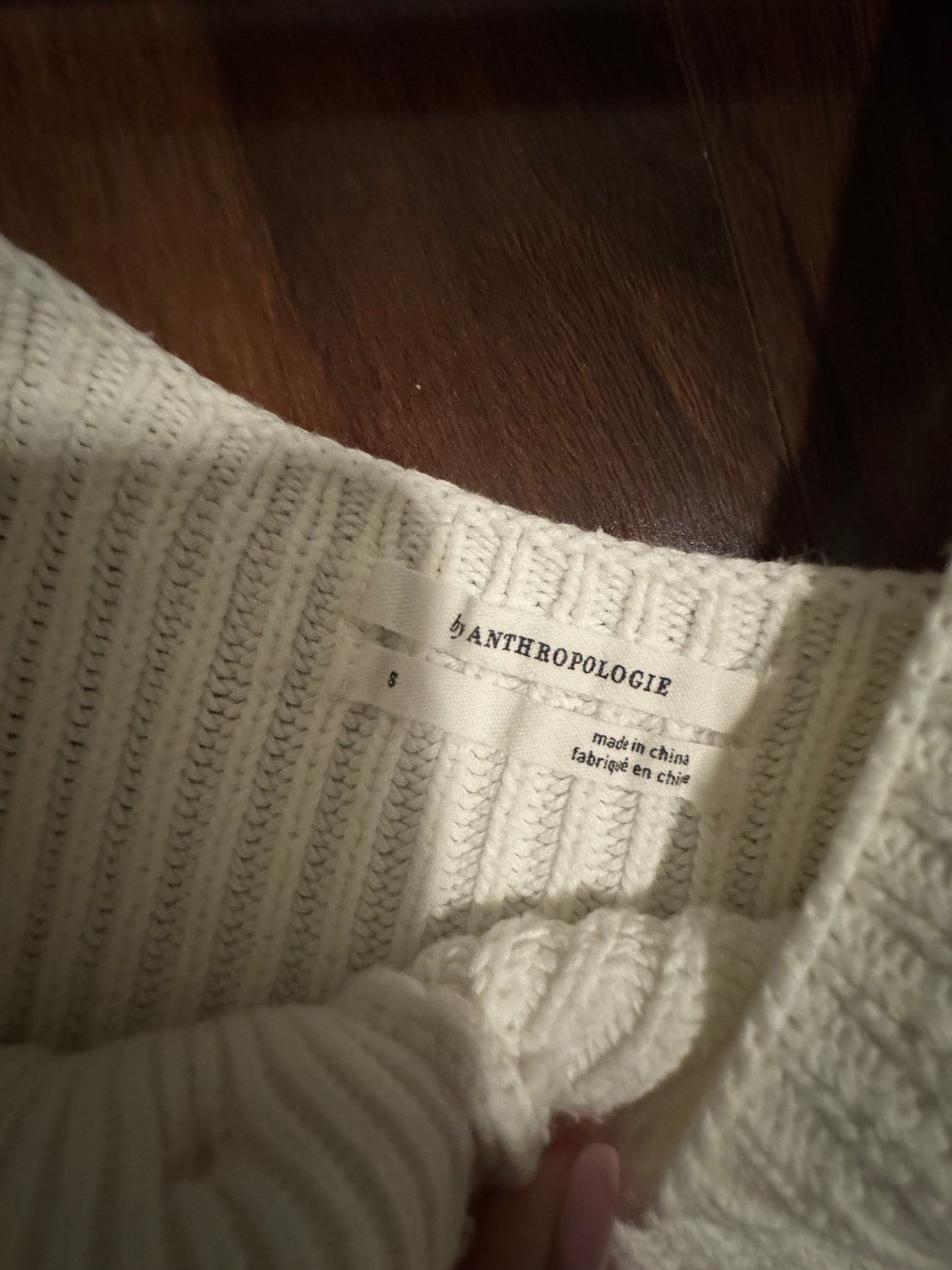Seller #144 ANTHROPOLOGIE Flutter Sleeve Knit Tank Top IVORY - Size SMALL