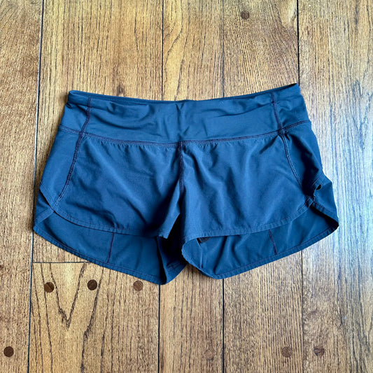 #113	EUC Womens Lululemon Speed Up Low-Rise Lined Short 2.5", Navy, size 6