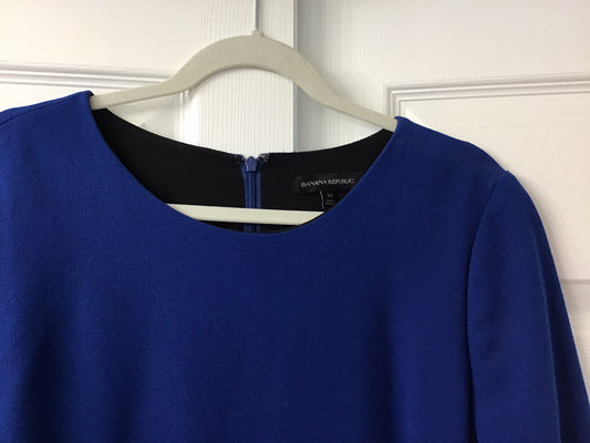 #90: Banana Republic Women’s Royal Blue Scalloped Waist Dress Size Large (14)