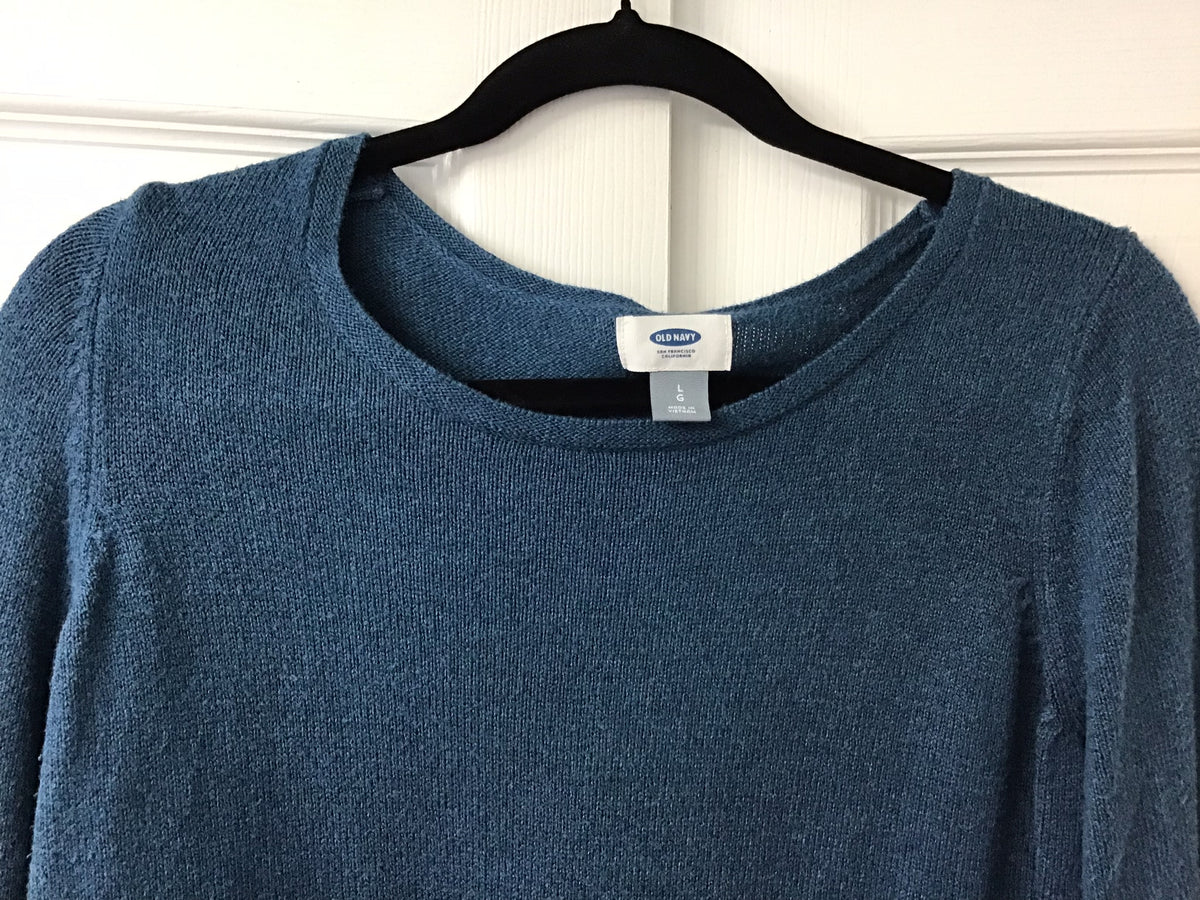 #90: Old Navy Women’s Teal Blue Long Sleeve Sweater Size Large