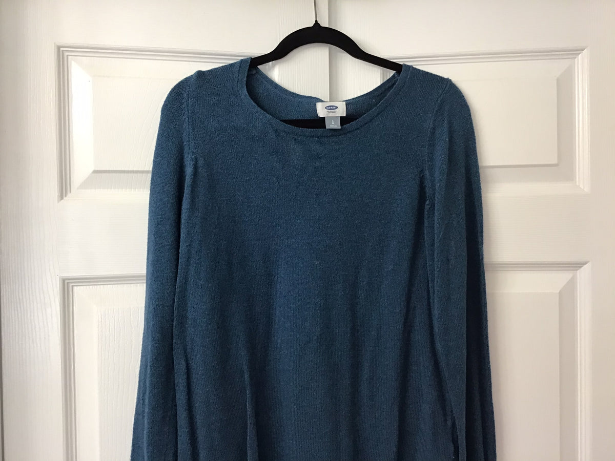 #90: Old Navy Women’s Teal Blue Long Sleeve Sweater Size Large