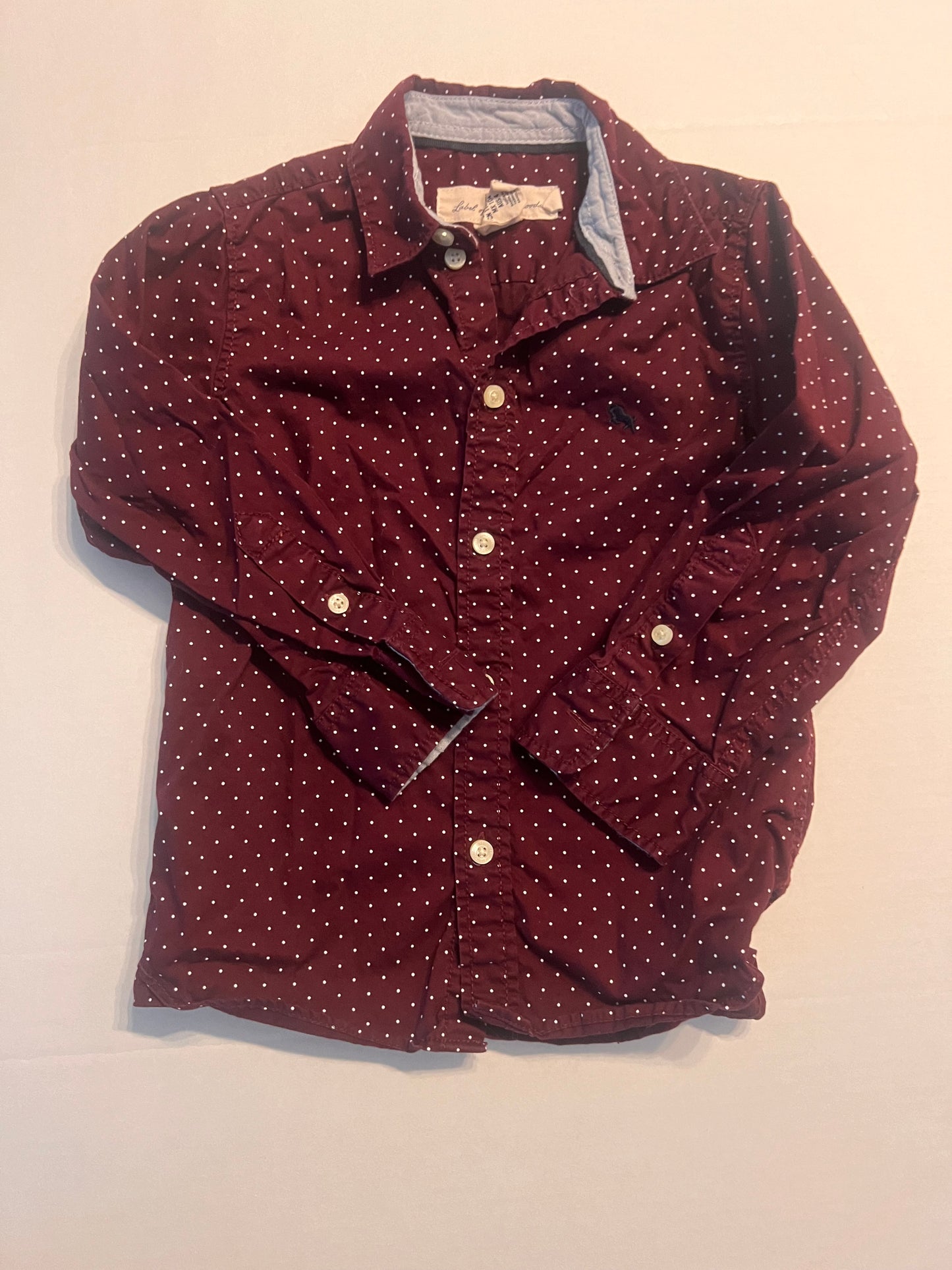 #SCO 74B Boys dot button down shirt 3-4 H&M