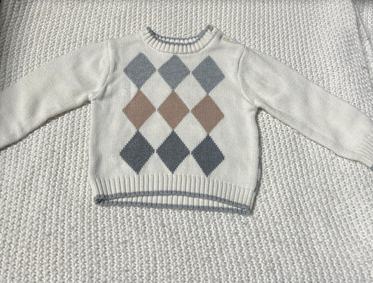 #157 NWOT Argyle Boys Sweater, 12-18M