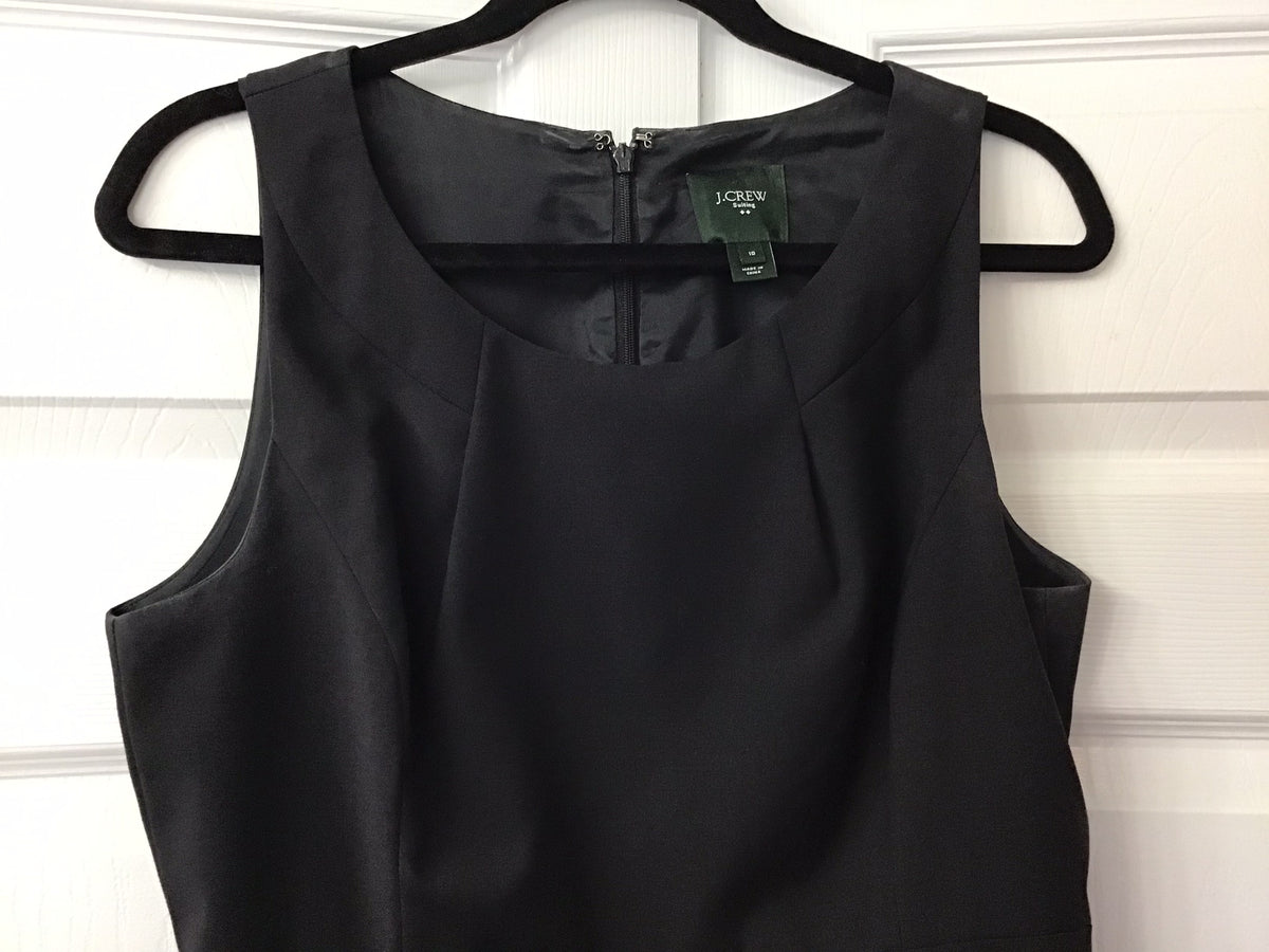 #90: J.Crew Women’s Black Sleeveless Sheath Dress Size 10