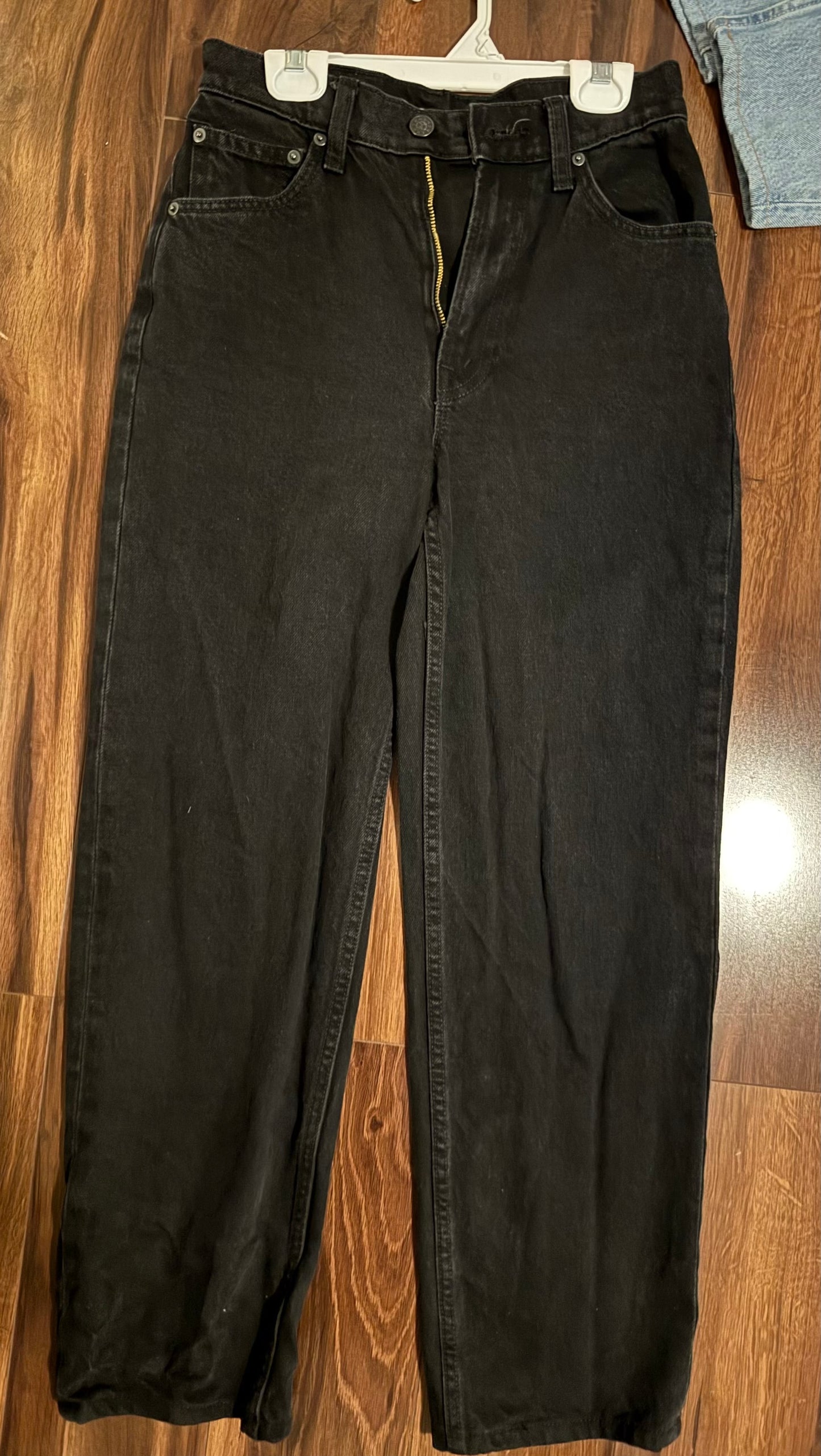 Seller #144 MOTHER "SNACKS" Black Denim Straight Jeans - Size 24