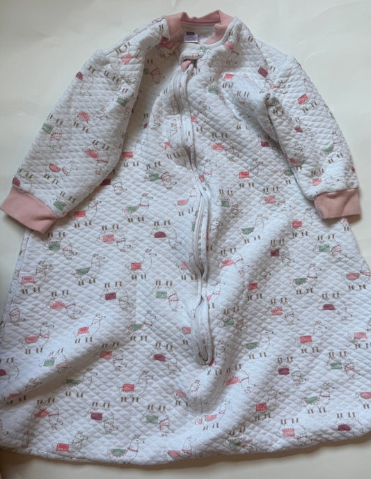 #170 Hudson Baby Llama long sleeve quilted sleep sack girls 12-18 months