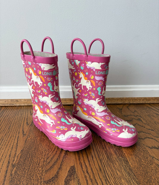 #103 • Girls • 12 • Lone Cone • Unicorn Rain Boots