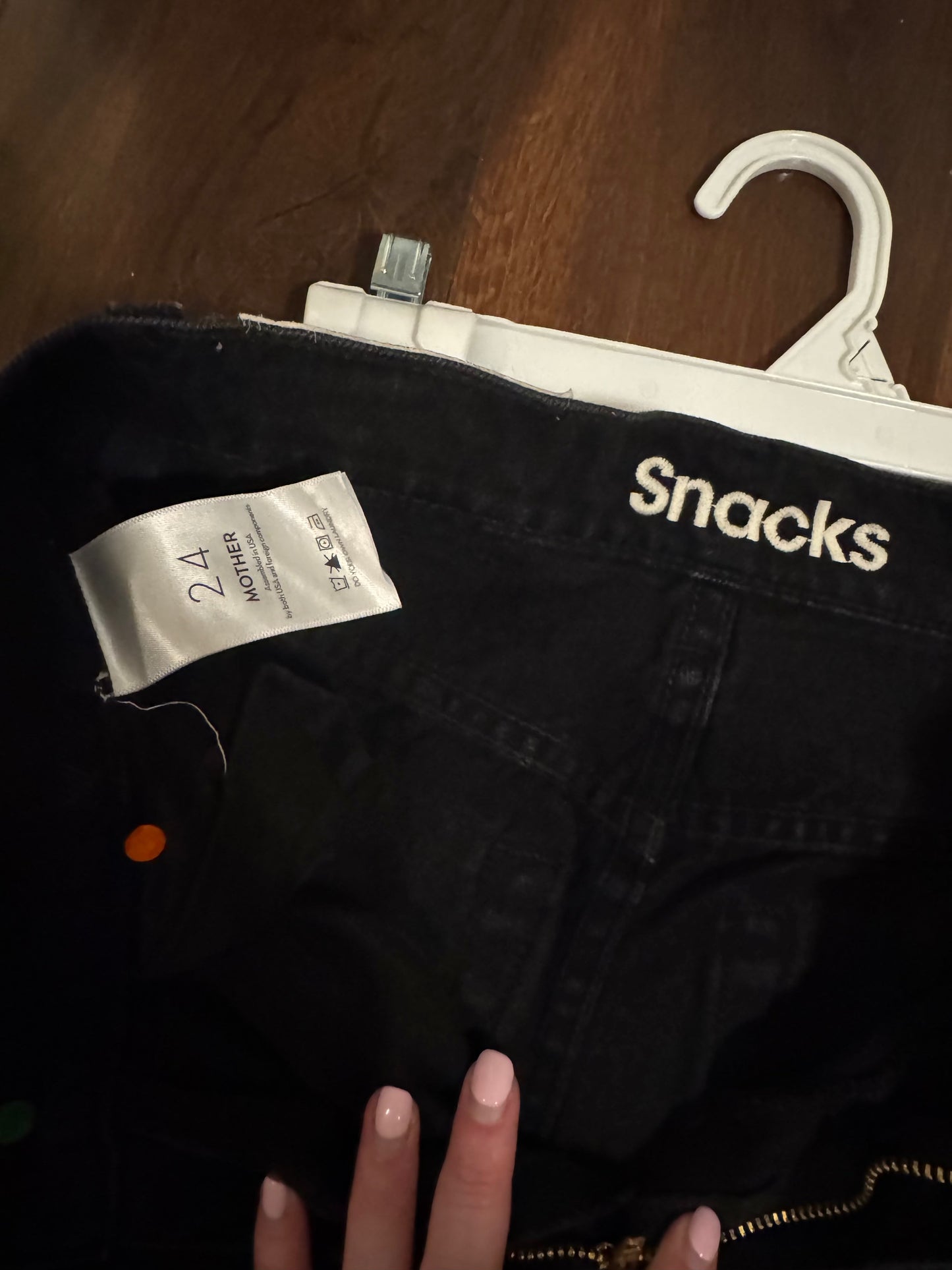 Seller #144 MOTHER "SNACKS" Black Denim Straight Jeans - Size 24