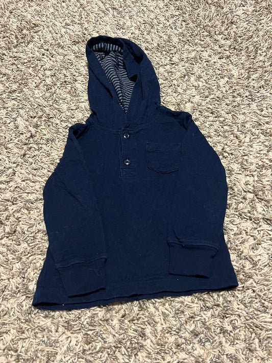 Seller #45 OshKosh B'Gosh Long sleeve Hooded Navy Blue shirt Size 3t