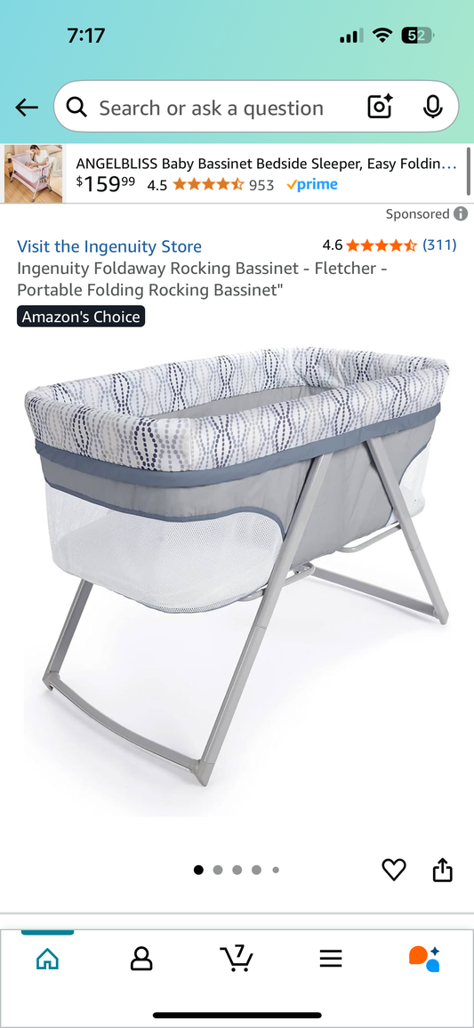 Seller #22 - Ingenuity Foldaway Rocking Bassinet - GUC