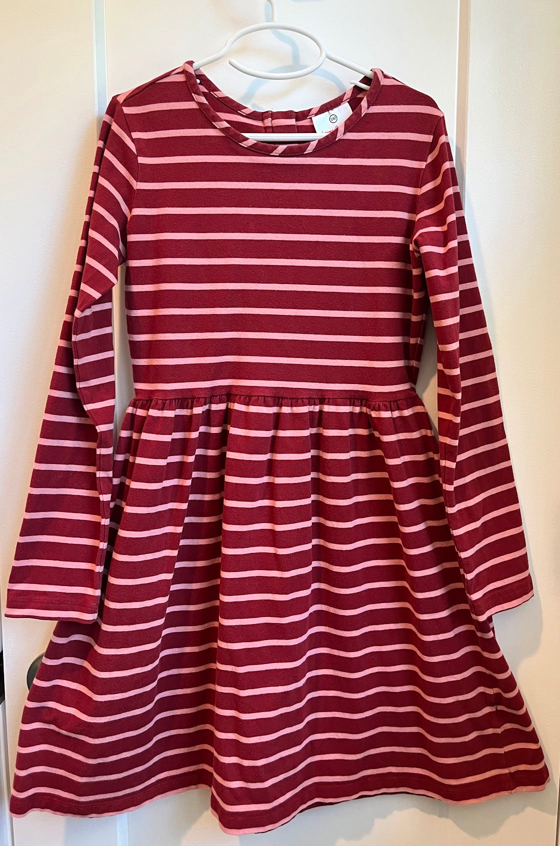 Seller #60 Hanna Andersson Red Pink Stripe Dress Girls Size 10/140cm