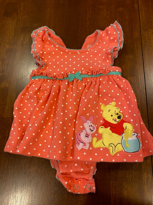 Girls Peach Disney Baby Dress-0-3mo