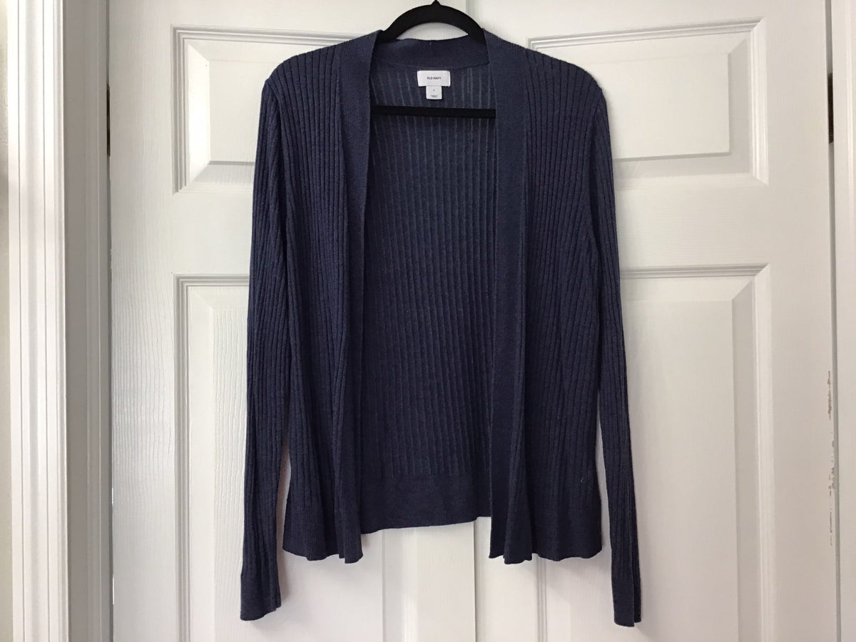 #90: Old Navy Navy Ribbed Open Front Cardigan Size Large