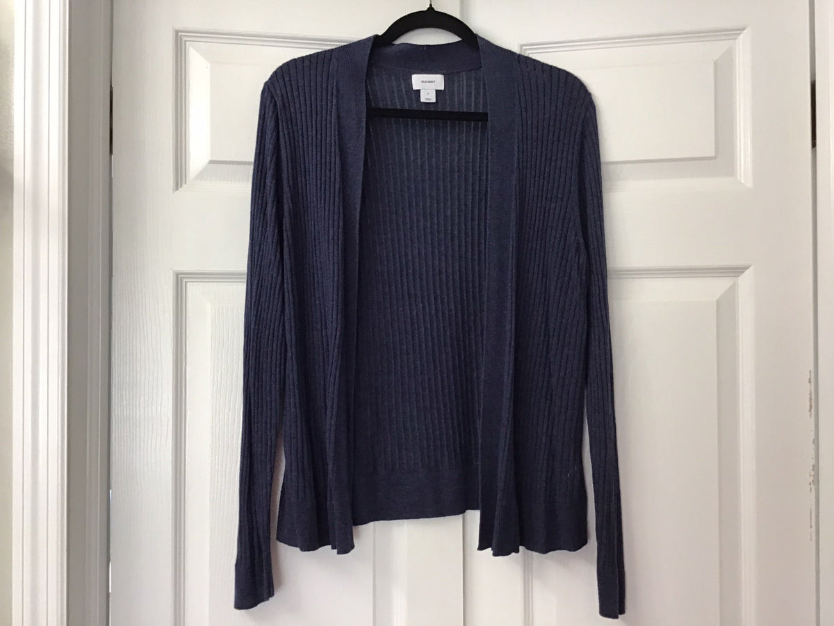 #90: Old Navy Navy Ribbed Open Front Cardigan Size Large