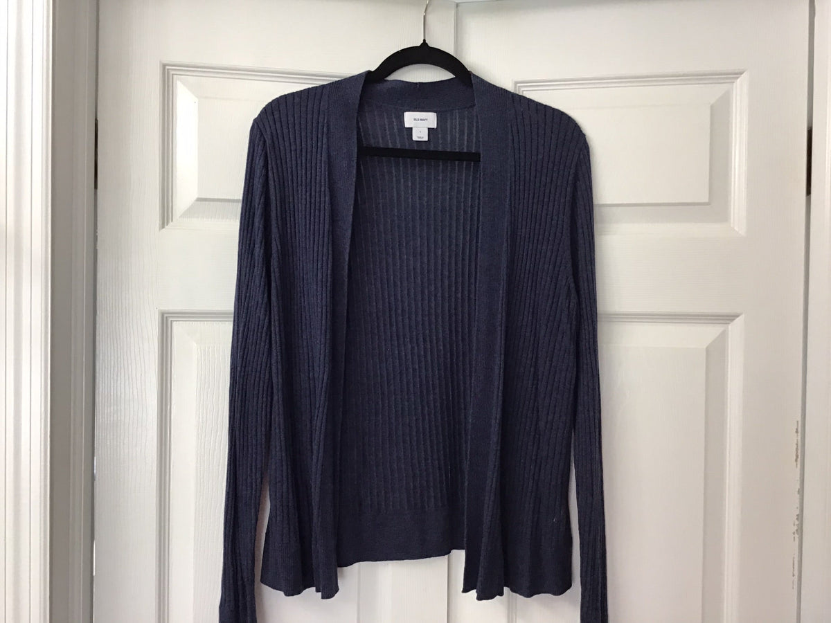 #90: Old Navy Navy Ribbed Open Front Cardigan Size Large