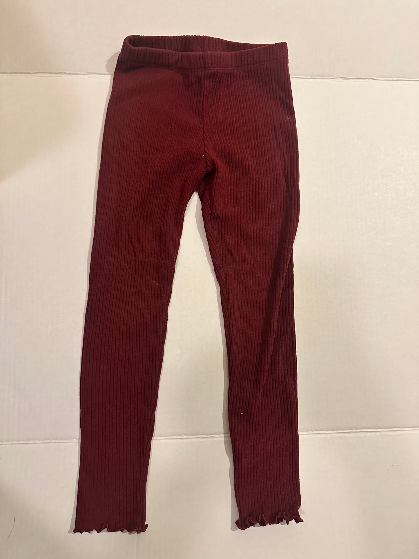 Seller 48- Cat & Jack Ribbed maroon ruffle bottom leggings