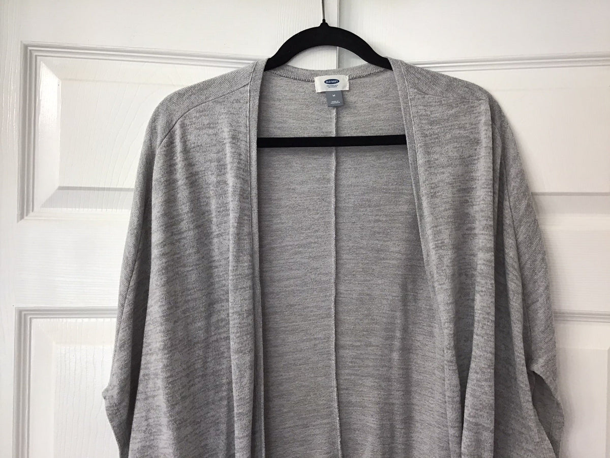 #90: Old Navy Gray Open Front Cocoon Cardigan Size Medium