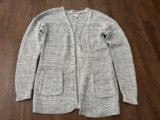 #126 EUC Cat & Jack Gray Open Front Cardigan Girls L 10/12