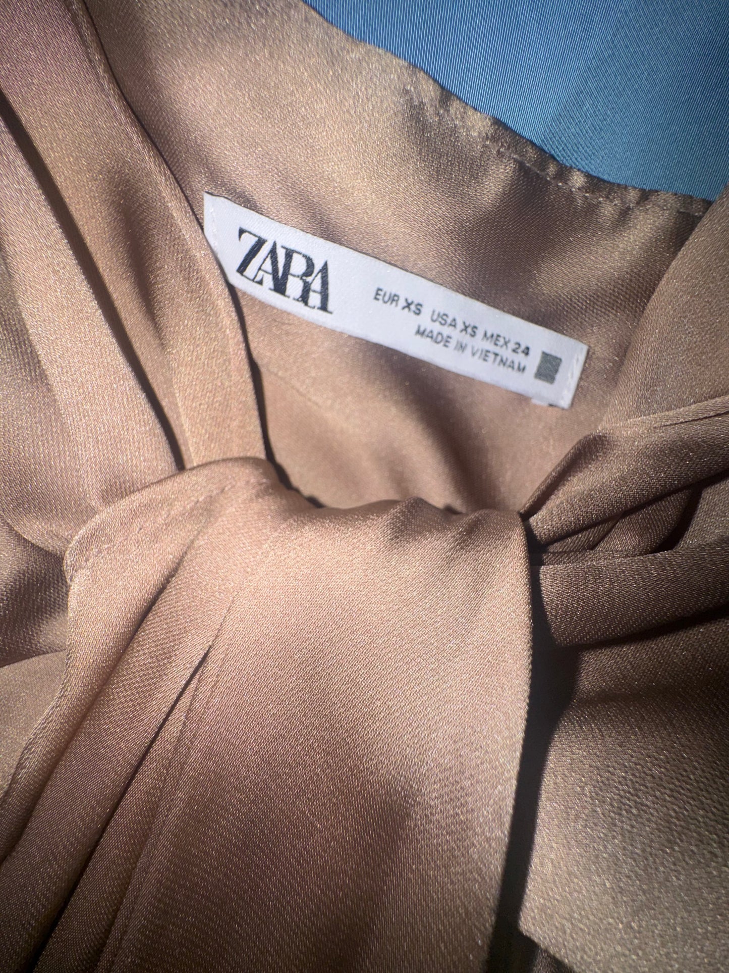 Seller #144 ZARA Gold/Champagne Satin Maxi Dress - Size XSMALL