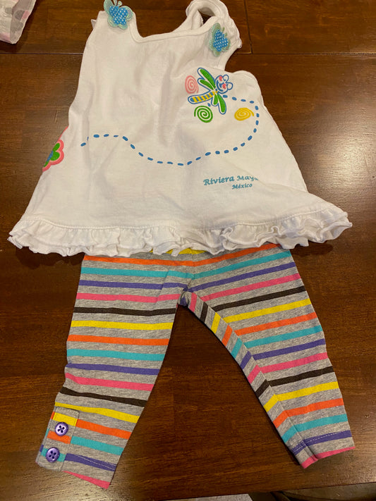 Girls butterfly tank (infant small) & Carter's Rainbow pant (3mo)