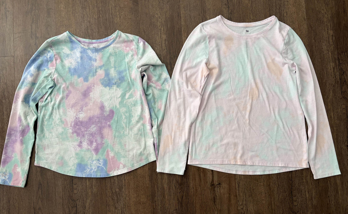 #126 2 SO Multi-Colored Favorite Tees Girls L 10/12
