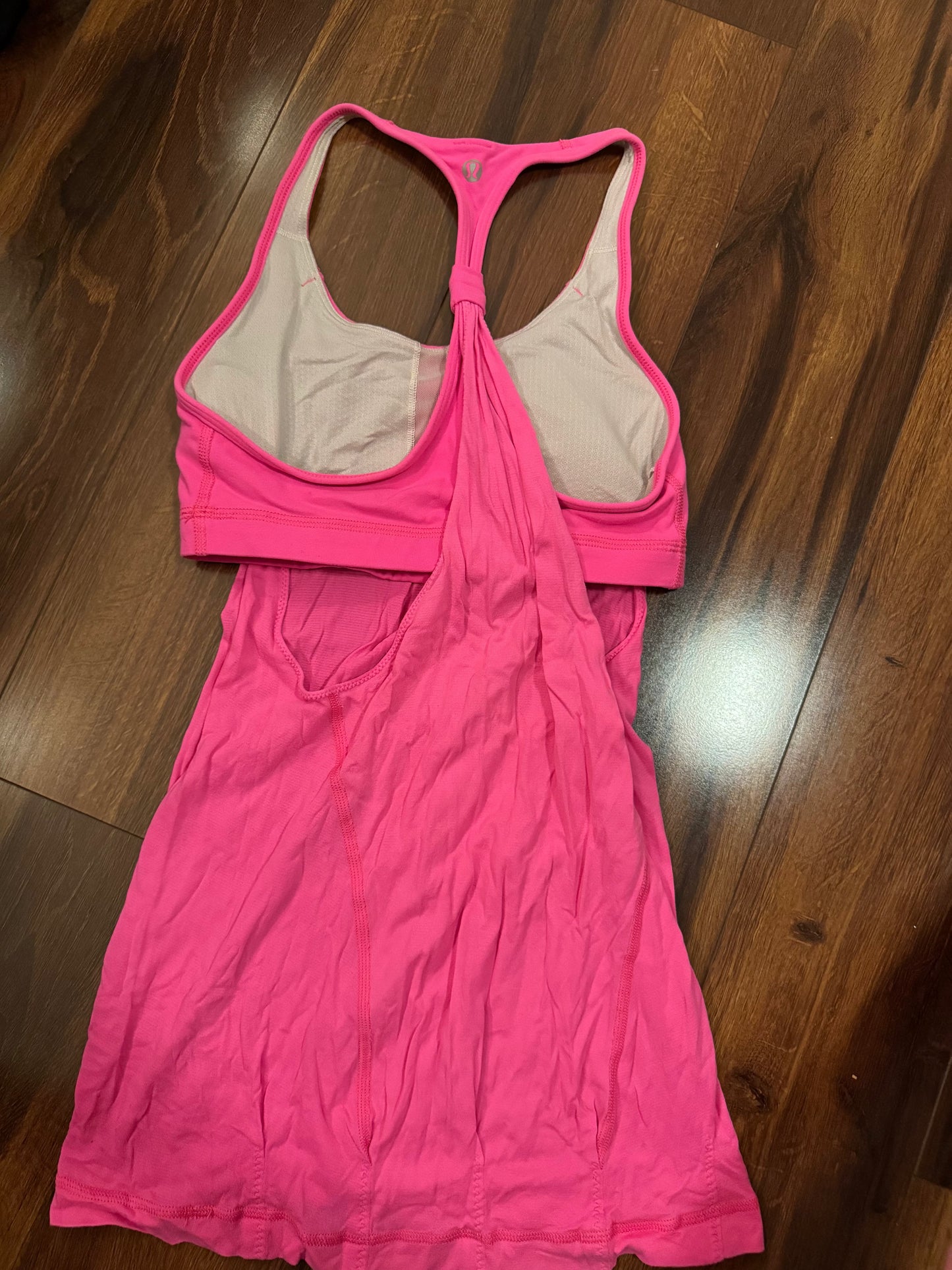 Seller #144 LULUEMON "Practice Freely Tank" Neon Pink - Size 4/6