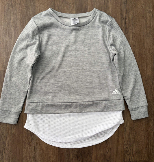 #126 EUC Adidas Gray Sweatshirt Girls M 10/12