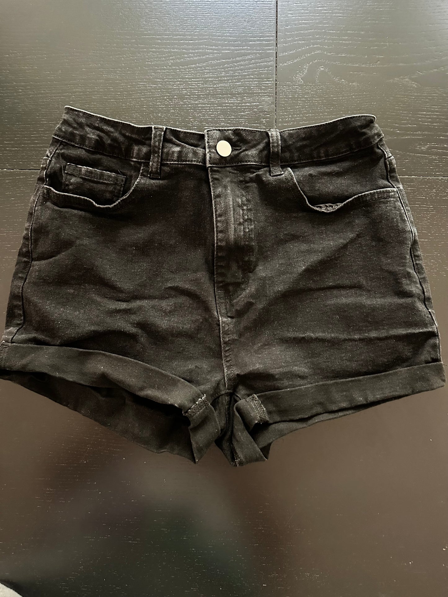 XL Black Denim Shorts
