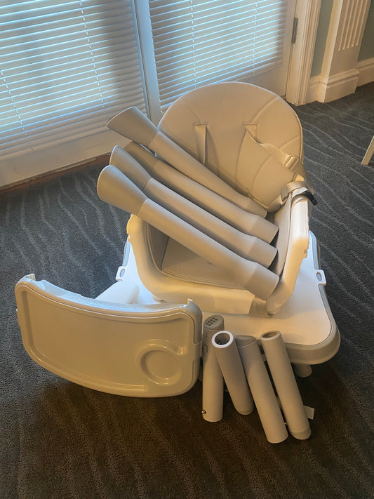 REDUCED White & grey high chair, booster, toddler chair multi seat