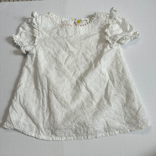 #26 Mini Boden White Eyelet Top 6/7 NWOT