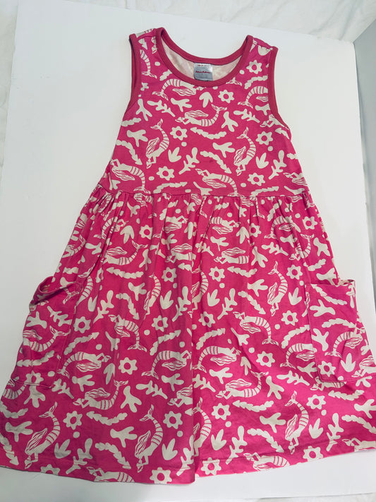 #142 Hanna Andersson girls 120/6-7 pink tank dress