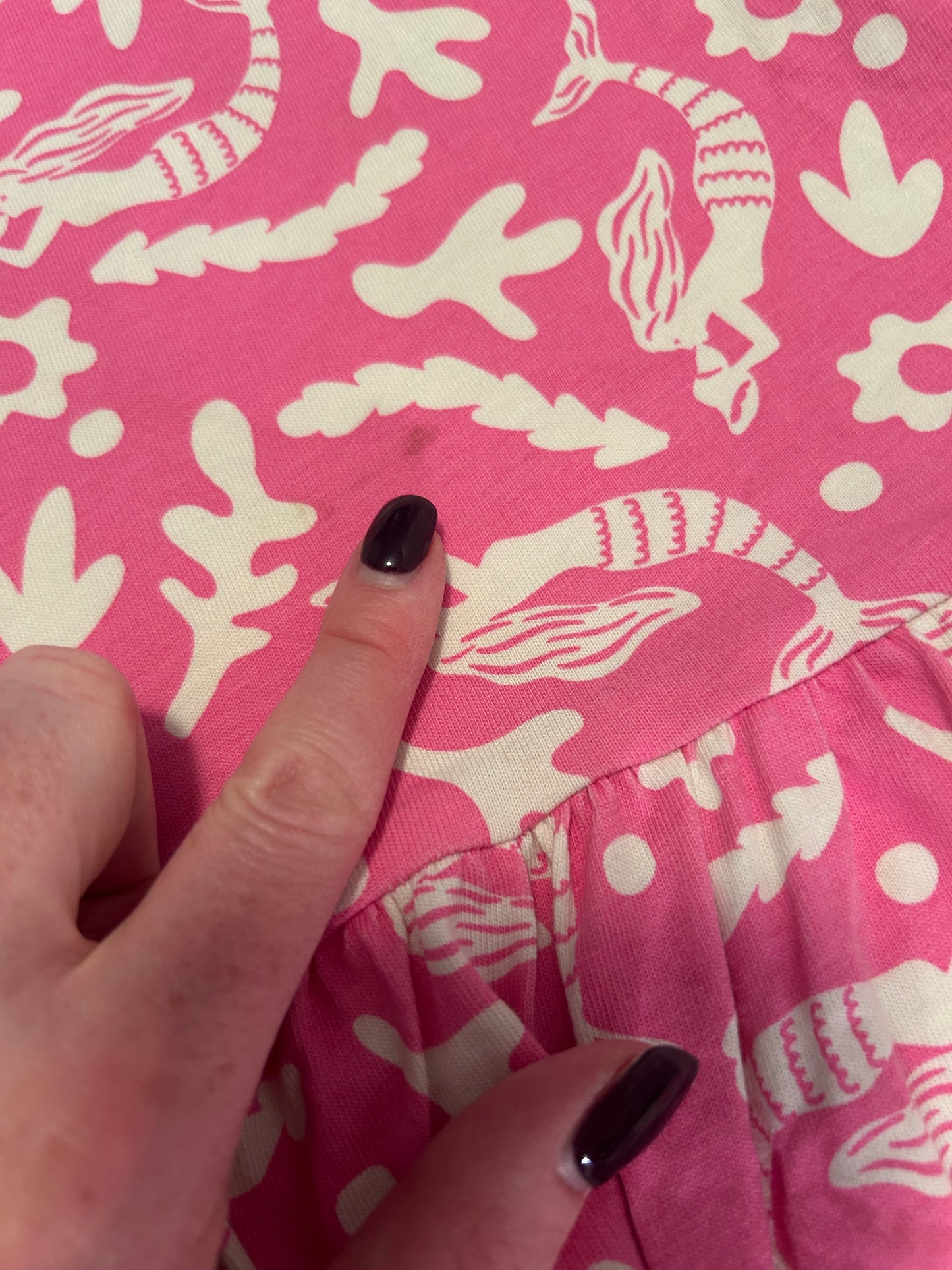#142 Hanna Andersson girls 120/6-7 pink tank dress