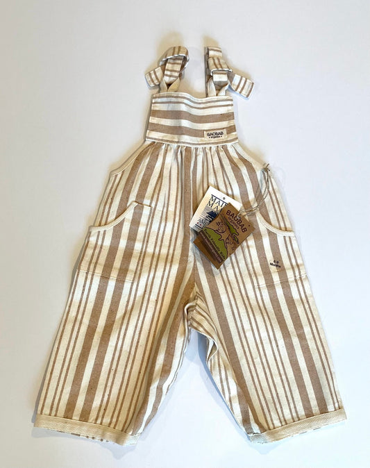 Seller #60 Baobab Organic Cotton Striped Overalls Boy Girl Gender Neutral Size 6-9 months