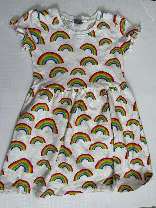 #162 Next White Dress with Rainbows size 6
