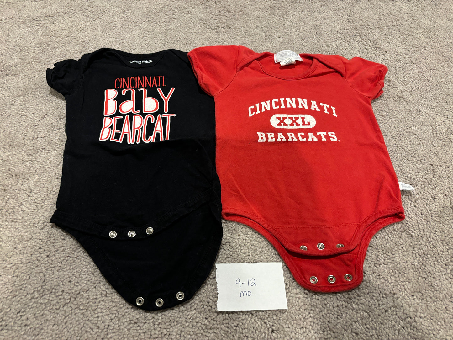9-12 Mo -  - 2 Pack Red/Black UC SS Onesies - PU 45236 (near Kenwood) Except Semiannual Sale