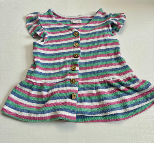 #162 Striped Button Up Top Size 6x
