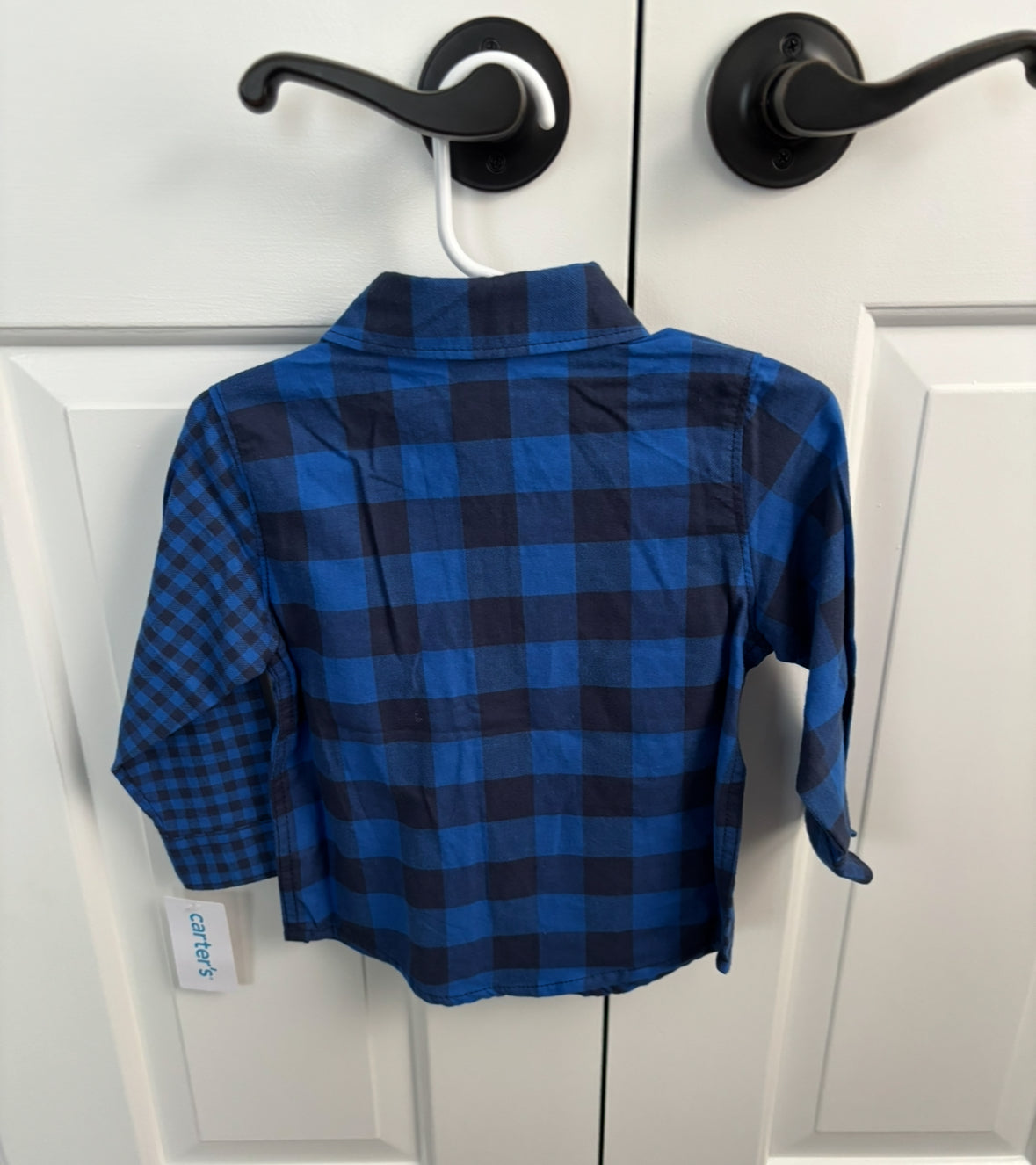 Seller #195 - NWT Carter’s Boys Blue Plaid Button Down Shirt - Size 18 Months