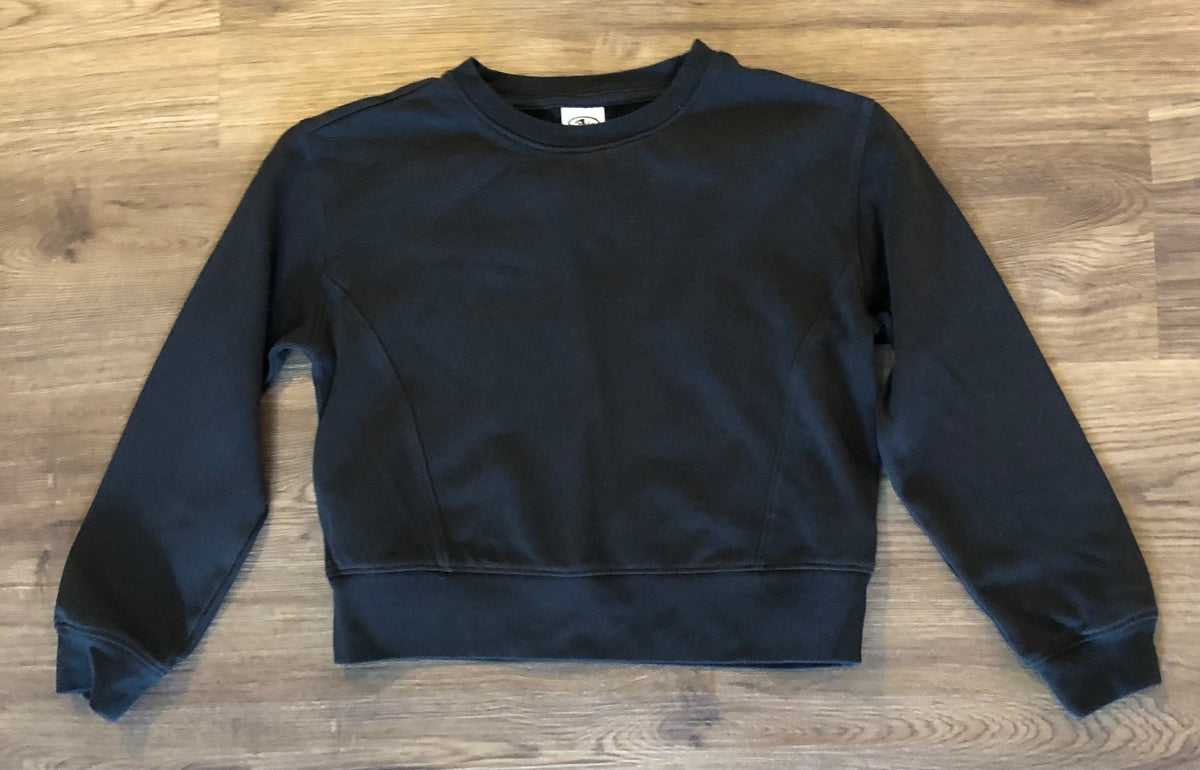 #137 Cropped black sweatshirt girls 7/8