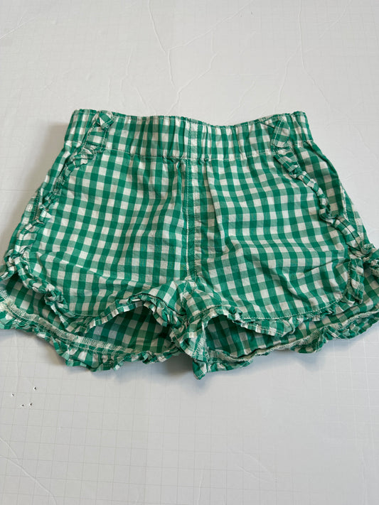 #162 Crewcuts Green and White Plaid Shorts size 6