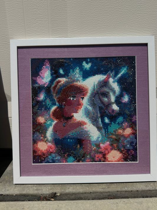 Seller #22 - Cinderella framed & matted dot art - 1 of 4 - LIKE NEW