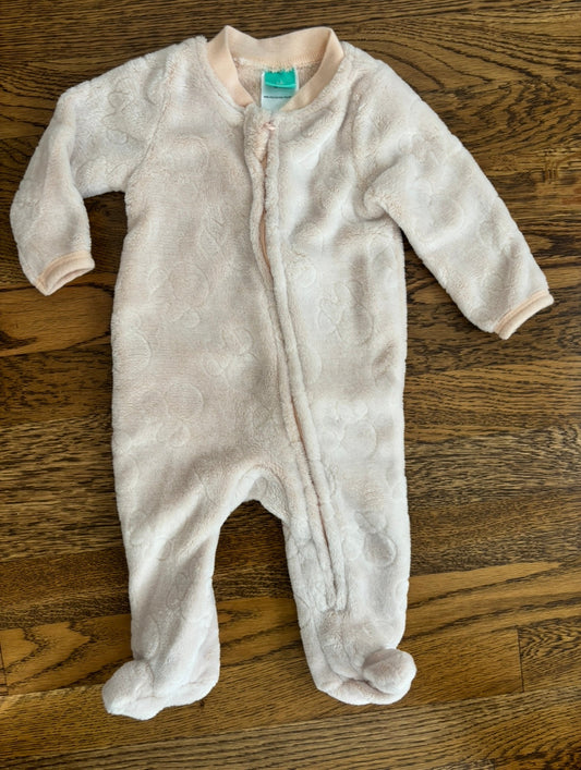 Seller #195 - *REDUCED* Disney Baby Girl Minnie Mouse Pink Fur Fleece Fur Footie - Size 3-6 Months