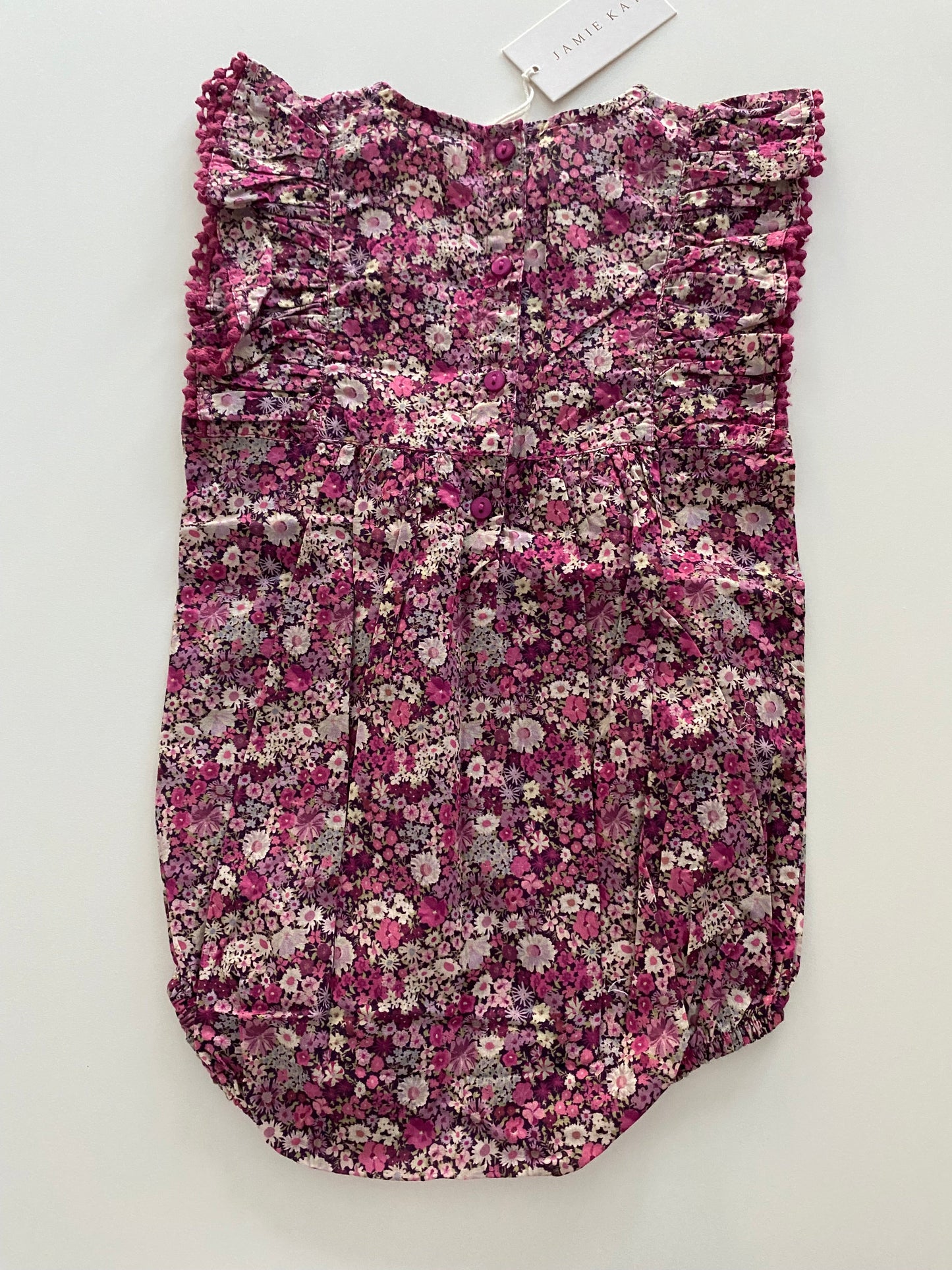 #117, Girls 2T, Jamie Kay Garden Print Floral Ruffle Romper, New with Tag