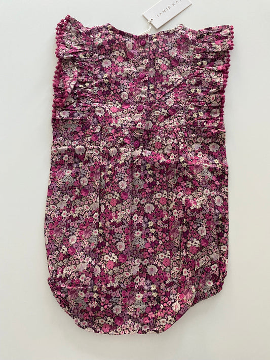 #117, Girls 2T, Jamie Kay Garden Print Floral Ruffle Romper, New with Tag