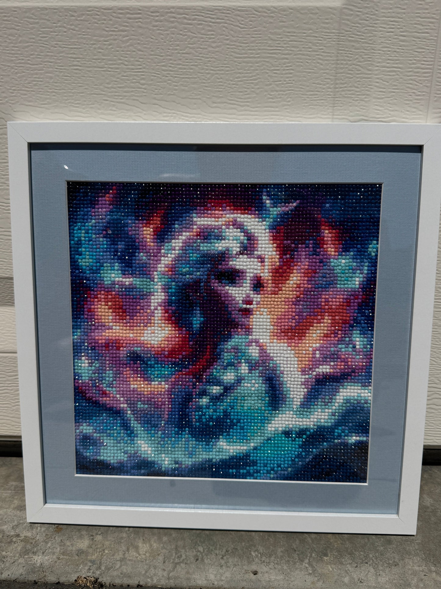 Seller #22 - Elsa framed & matted dot art - 1 of 4 - LIKE NEW