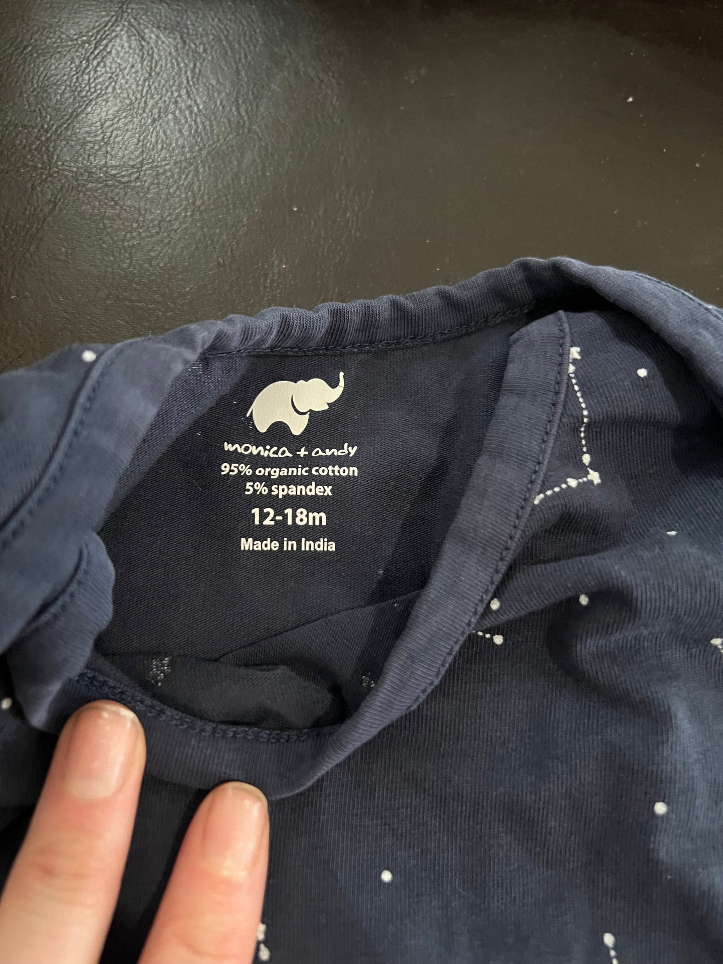 Monica & Andy Star Moon Navy Onesie 12-18mo VGUC