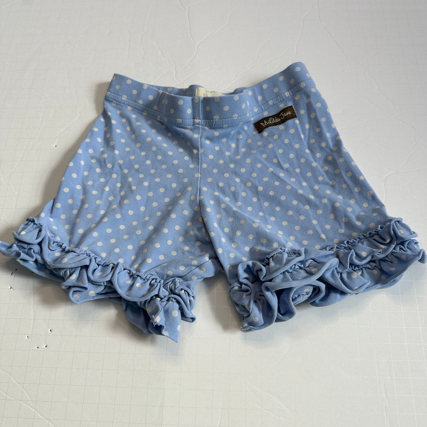 #162 Matilda Jane Periwinkle polka dot shorts size 6